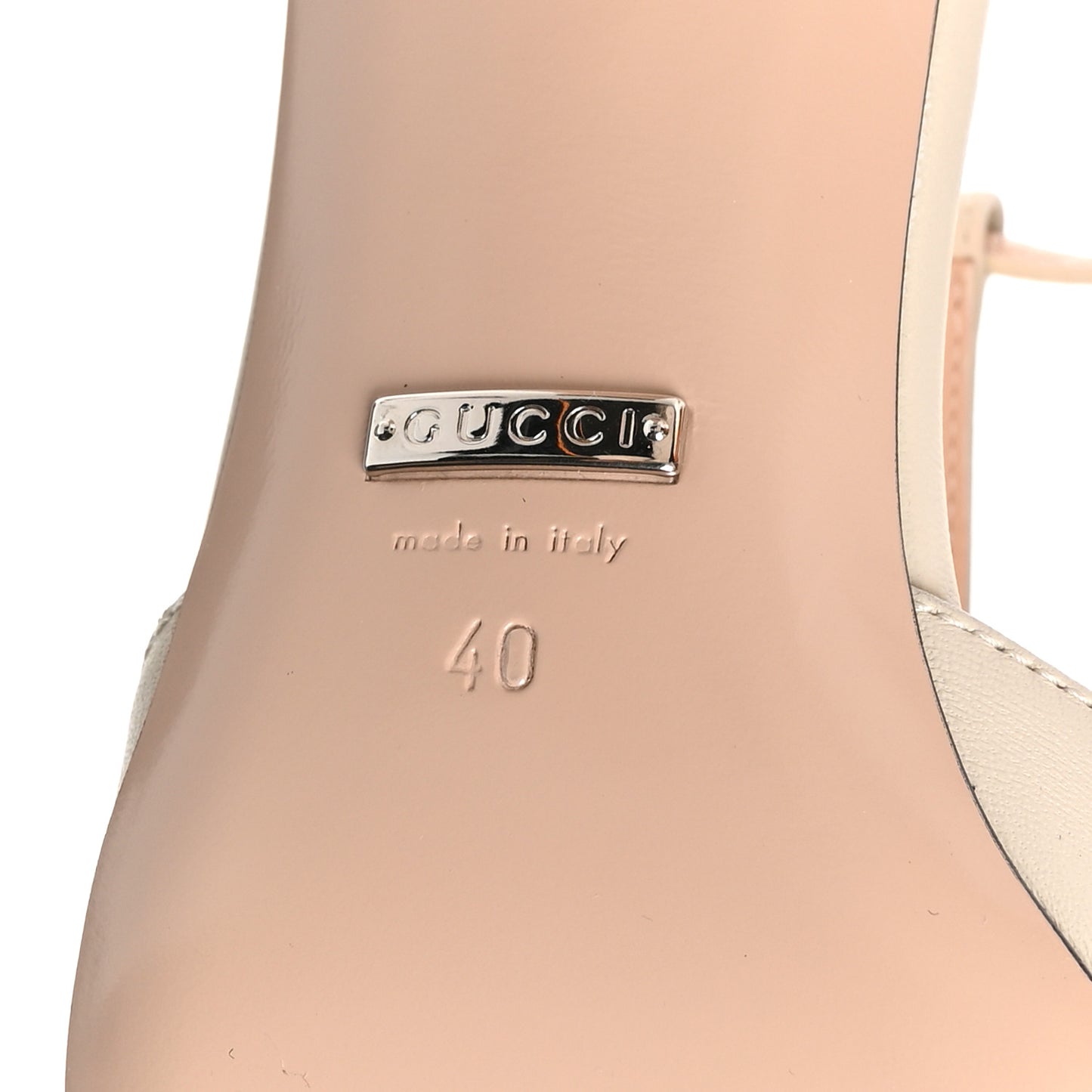 Nappa Charlotte Petite GG 55mm Slingback Pumps 40 New Mystic White