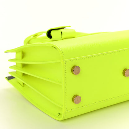 Saint Laurent Calfskin Nano Sac De Jour Neon Yellow 9 of 10