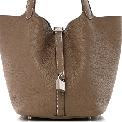 Hermes Taurillon Clemence Picotin Lock 22 MM Etoupe 8 of 11