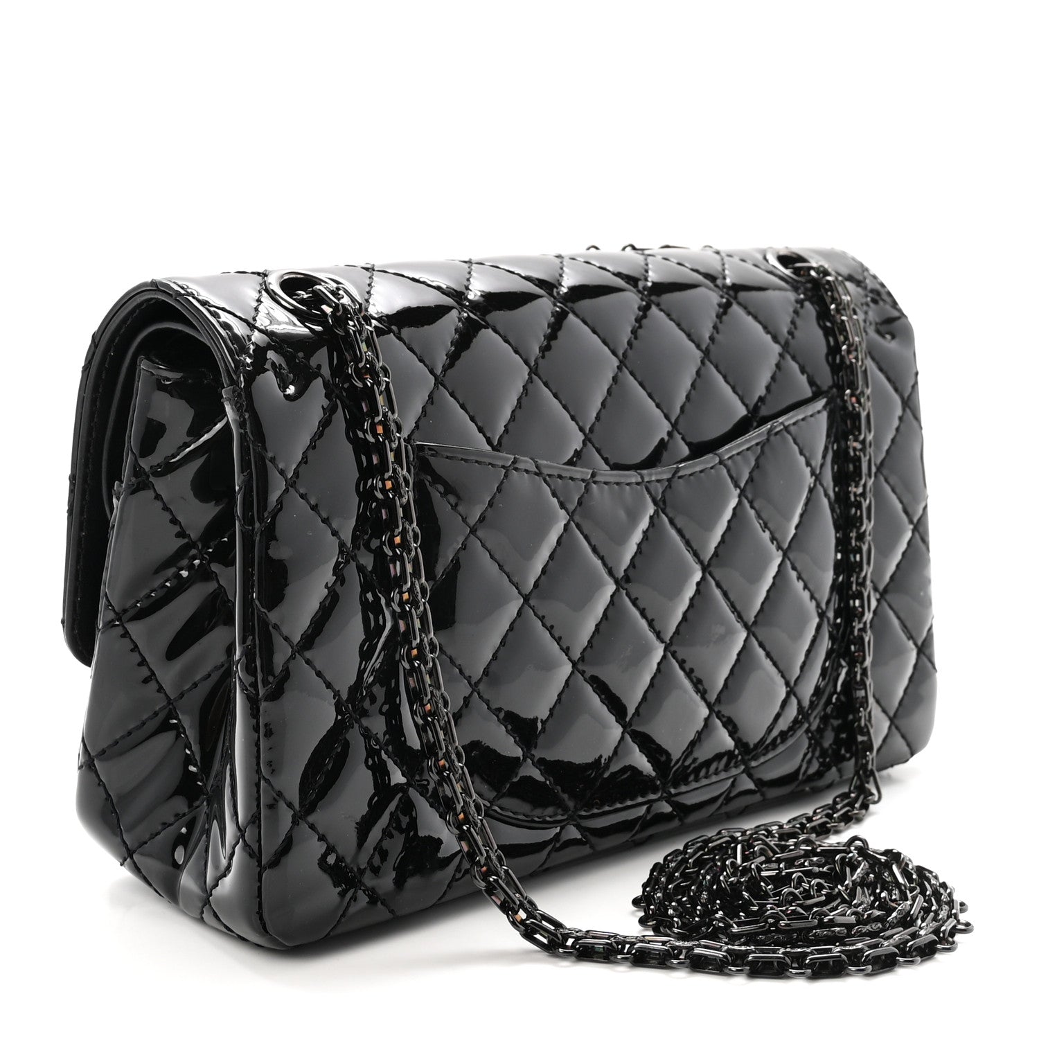 Chanel Patent Calfskin Quilted 2.55 Reissue 225 Flap So Black 3 of 10
