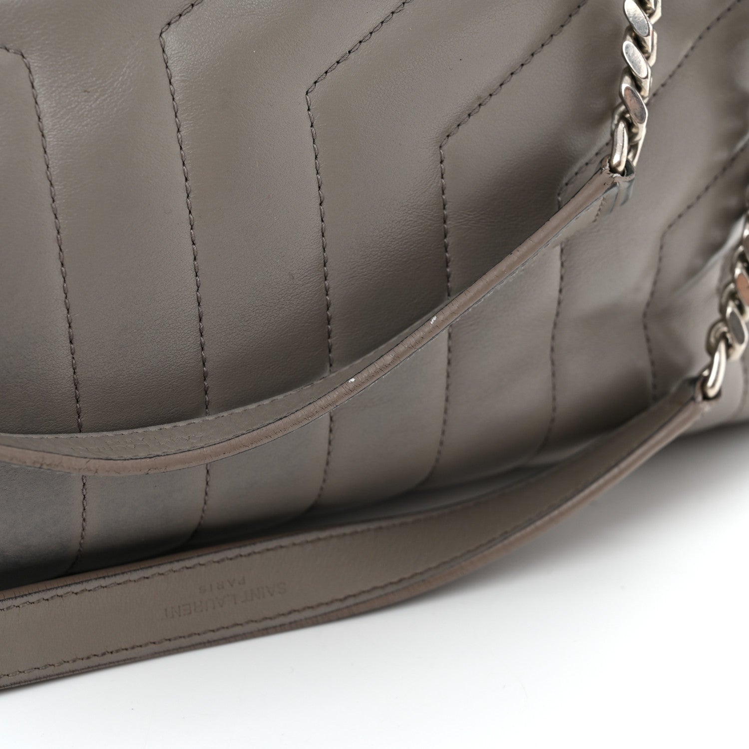 Saint Laurent Calfskin Y Quilted Monogram Large Loulou Chain Satchel Earth 21 of 21