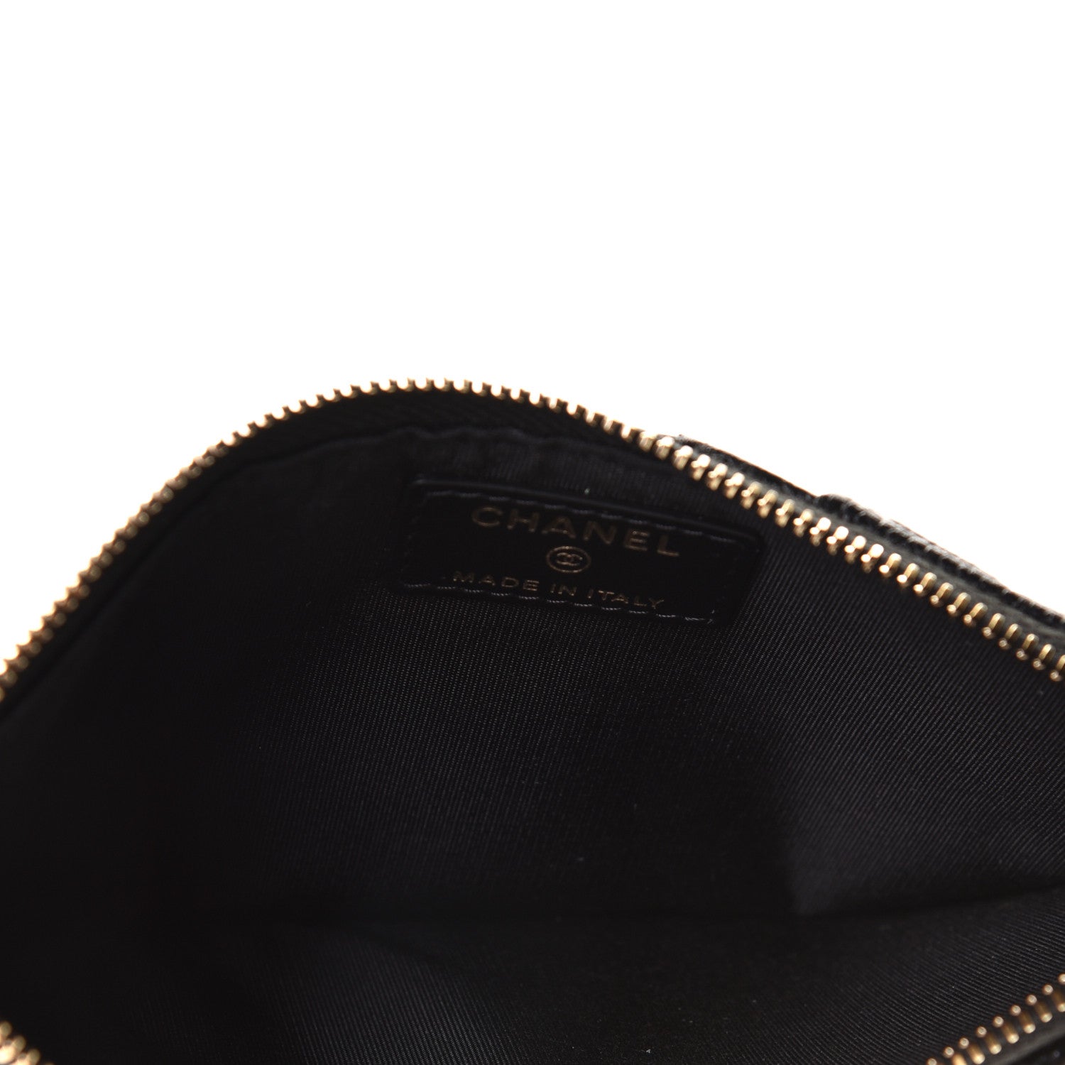 Chanel Caviar Camellia Embossed Classic Flat Wallet Pouch Black 7 of 7
