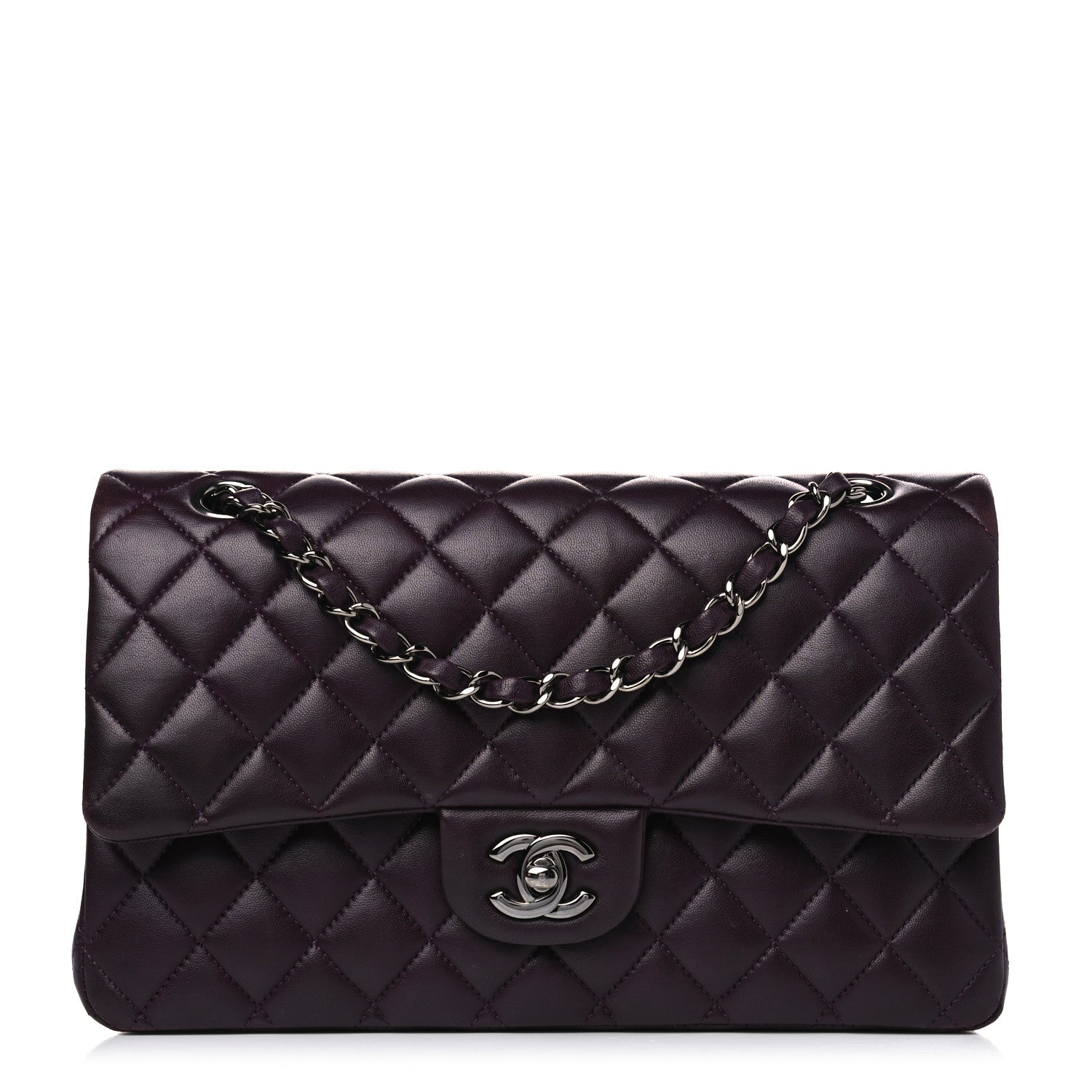 Chanel Lambskin Quilted Medium Double Flap Purple 1 of 10
