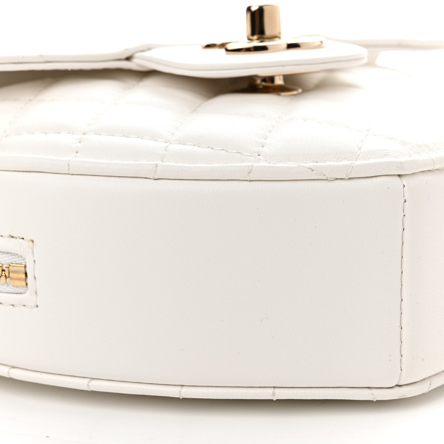 Lambskin Quilted CC In Love Heart Bag White