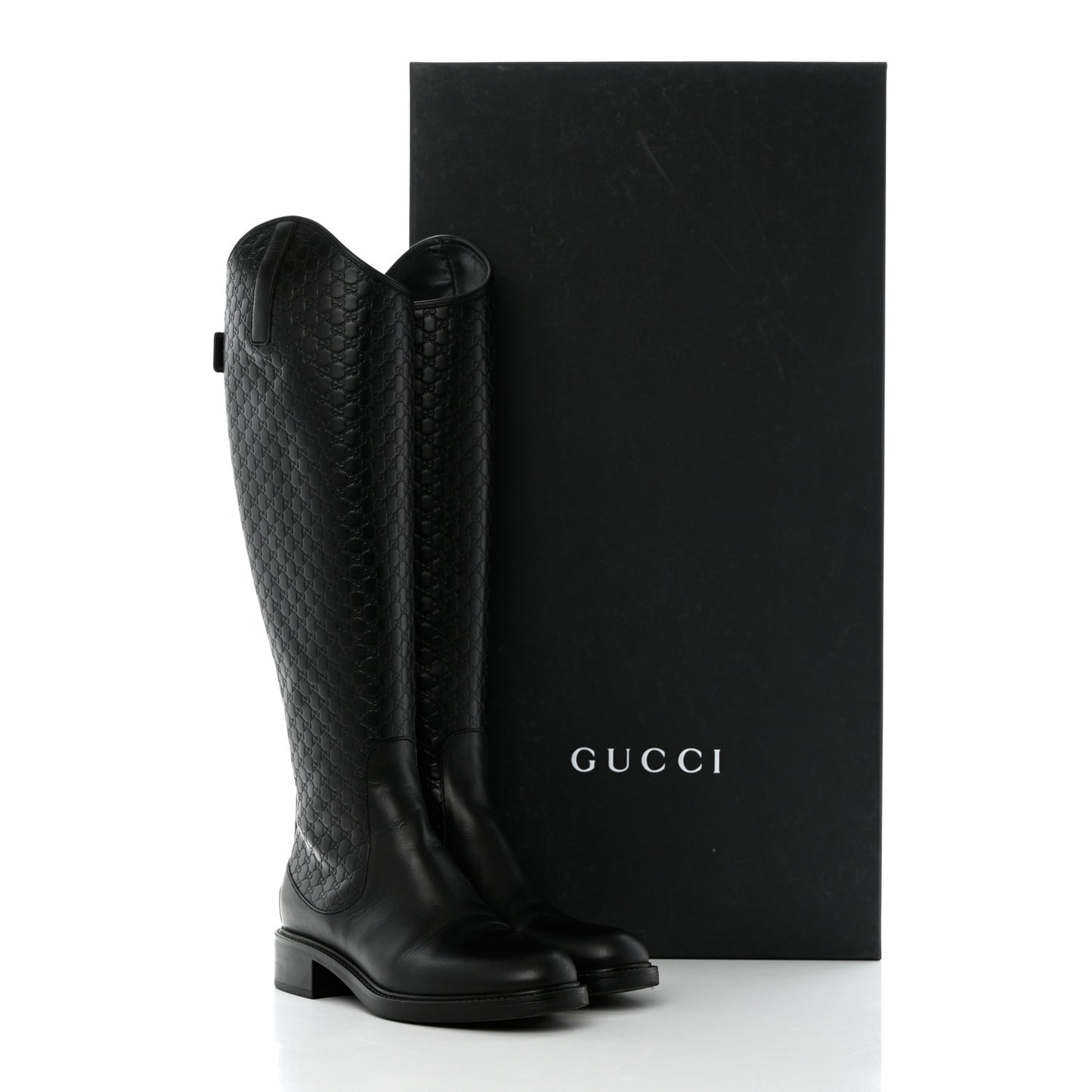 Microguccissima Knee High Riding Boots 37.5 Black