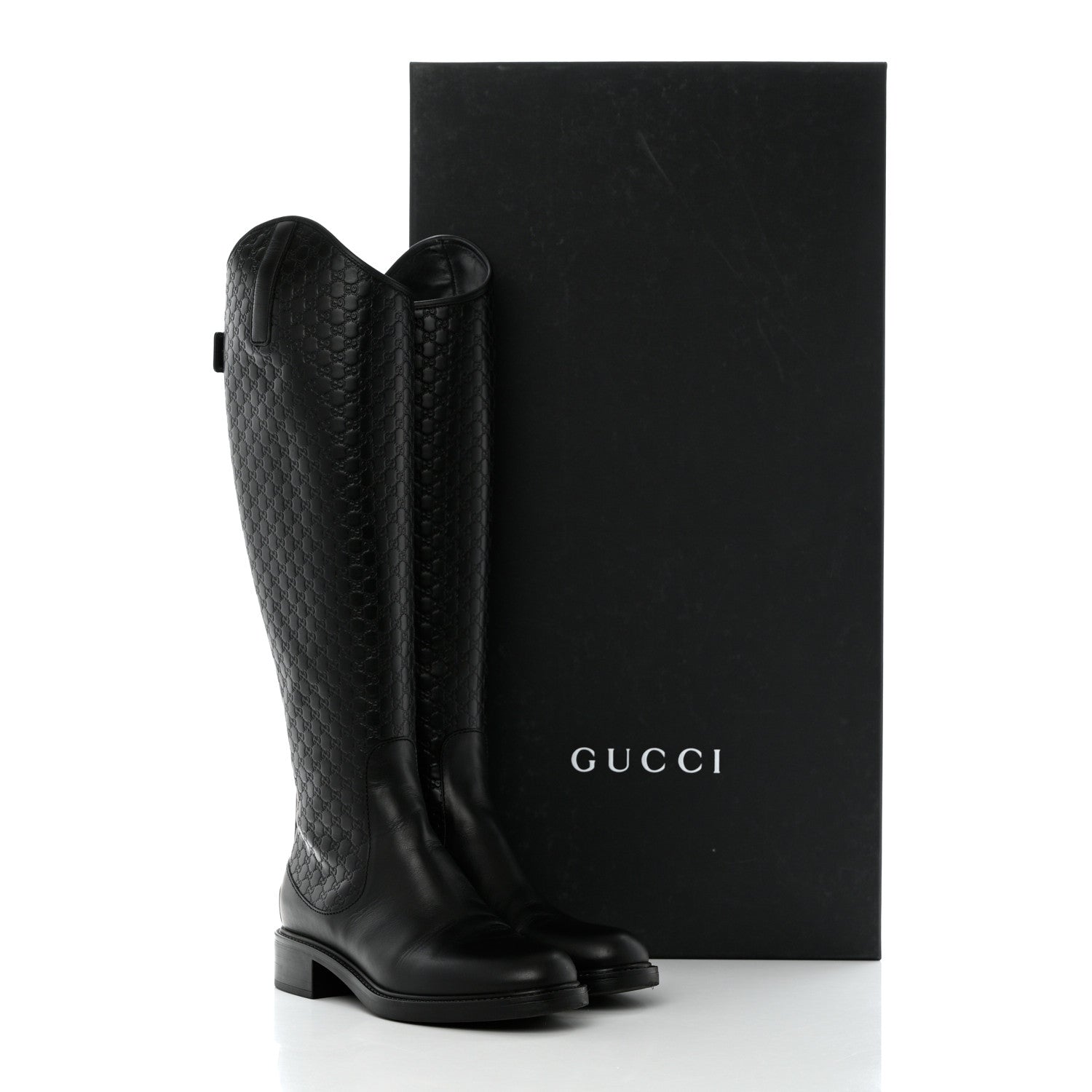 Gucci Microguccissima Knee High Riding Boots 37.5 Black 11 of 11