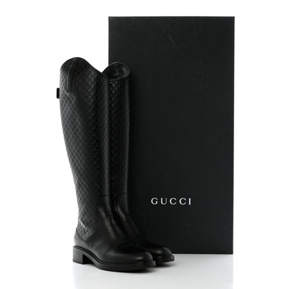 Gucci Microguccissima Knee High Riding Boots 37.5 Black 11 of 11