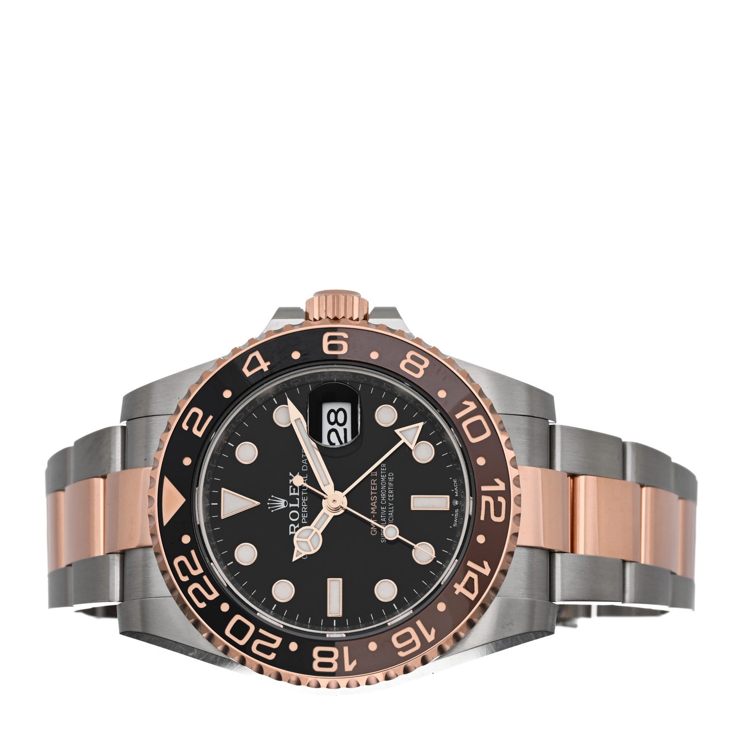 Stainless Steel 18K Everose Gold 40mm GMT-Master II Root Beer Watch 126711CHNR
