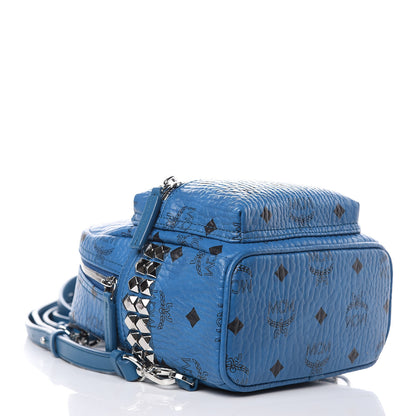MCM Visetos Side Stud X-Mini Stark Bebe Boo Backpack Munich Blue 4 of 8