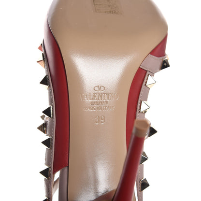 Valentino Garavani Nappa Rockstud Ankle Strap Pumps 39 Red Poudre 5 of 9