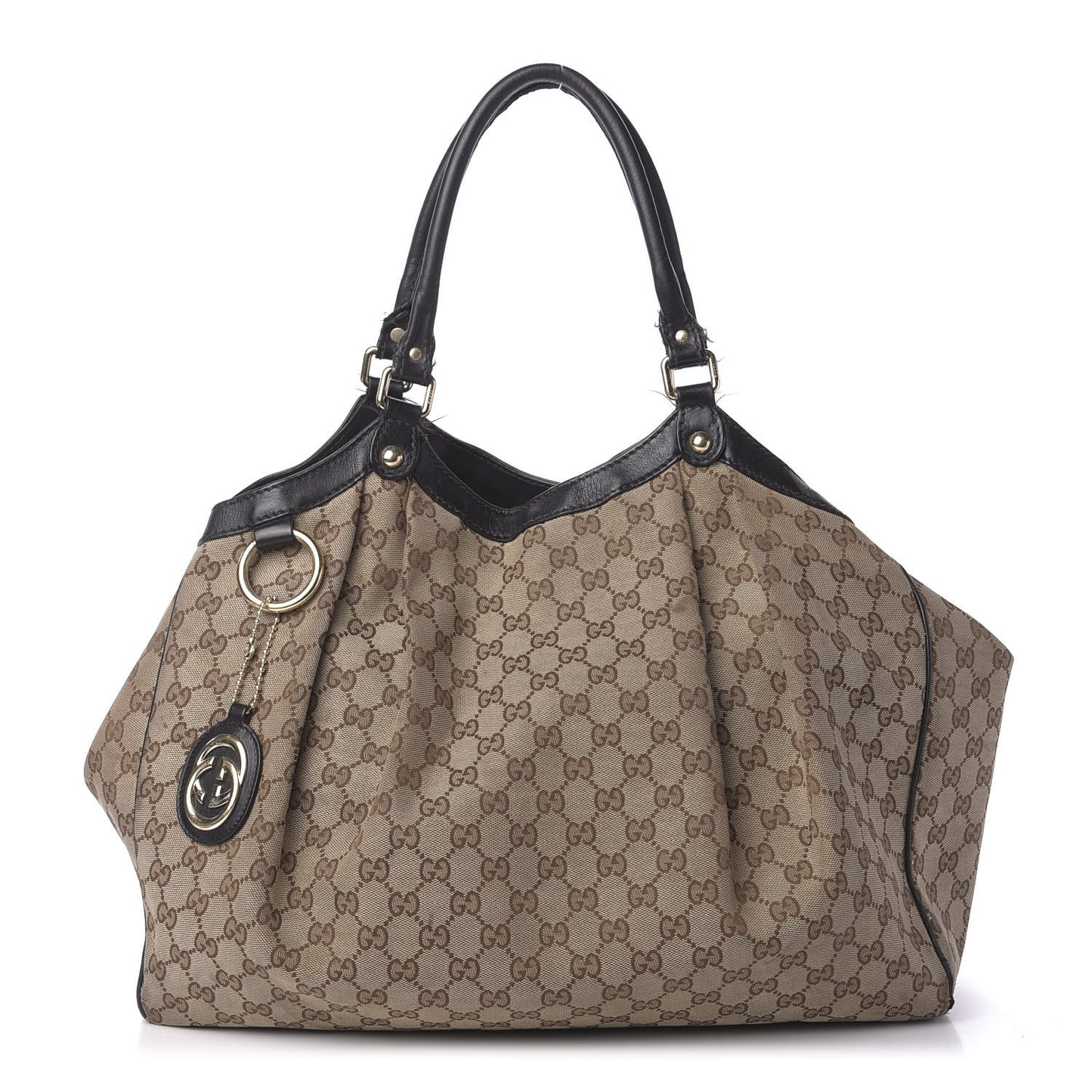 Monogram Large Sukey Tote Beige Ebony Black