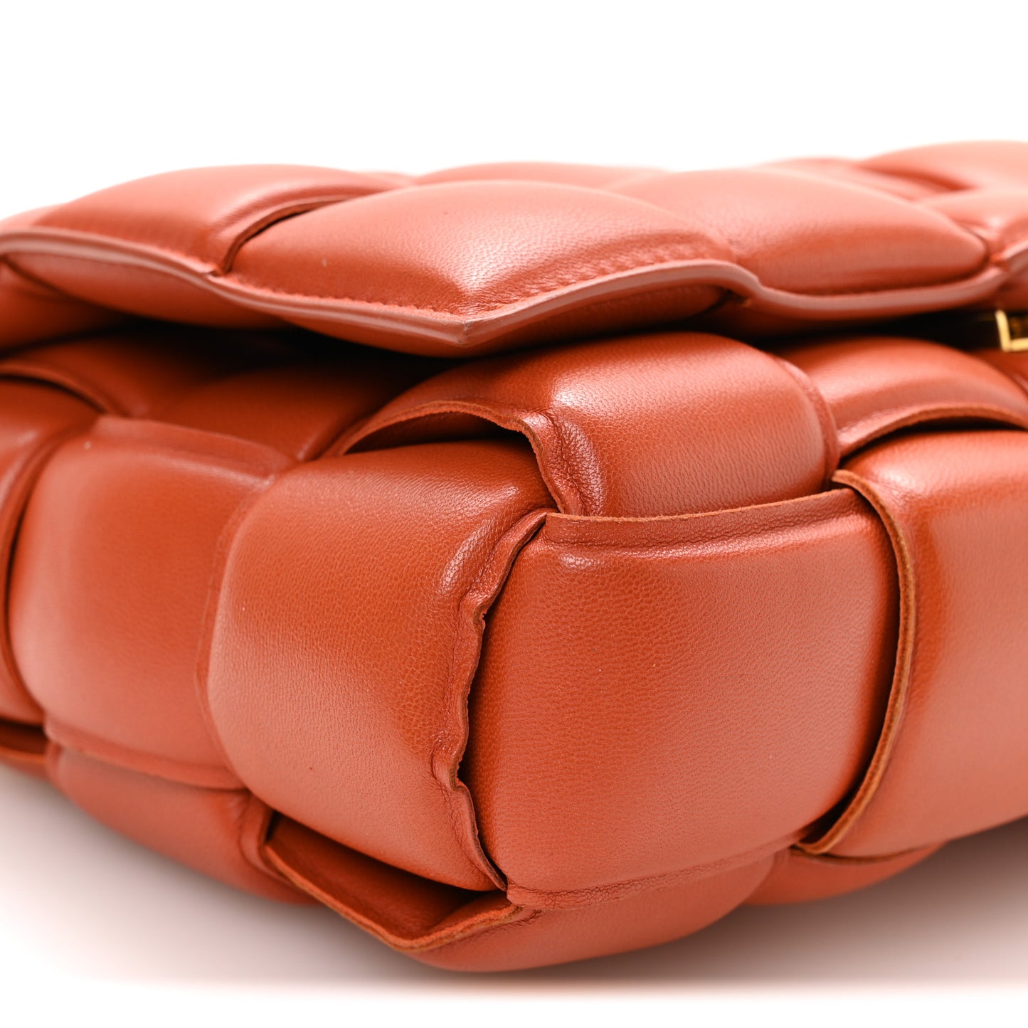 Lambskin Maxi Intreccio Padded Chain Cassette Crossbody Bag Maple