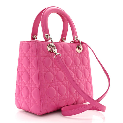 Christian Dior Lambskin Cannage Medium Lady Dior Pink 2 of 11