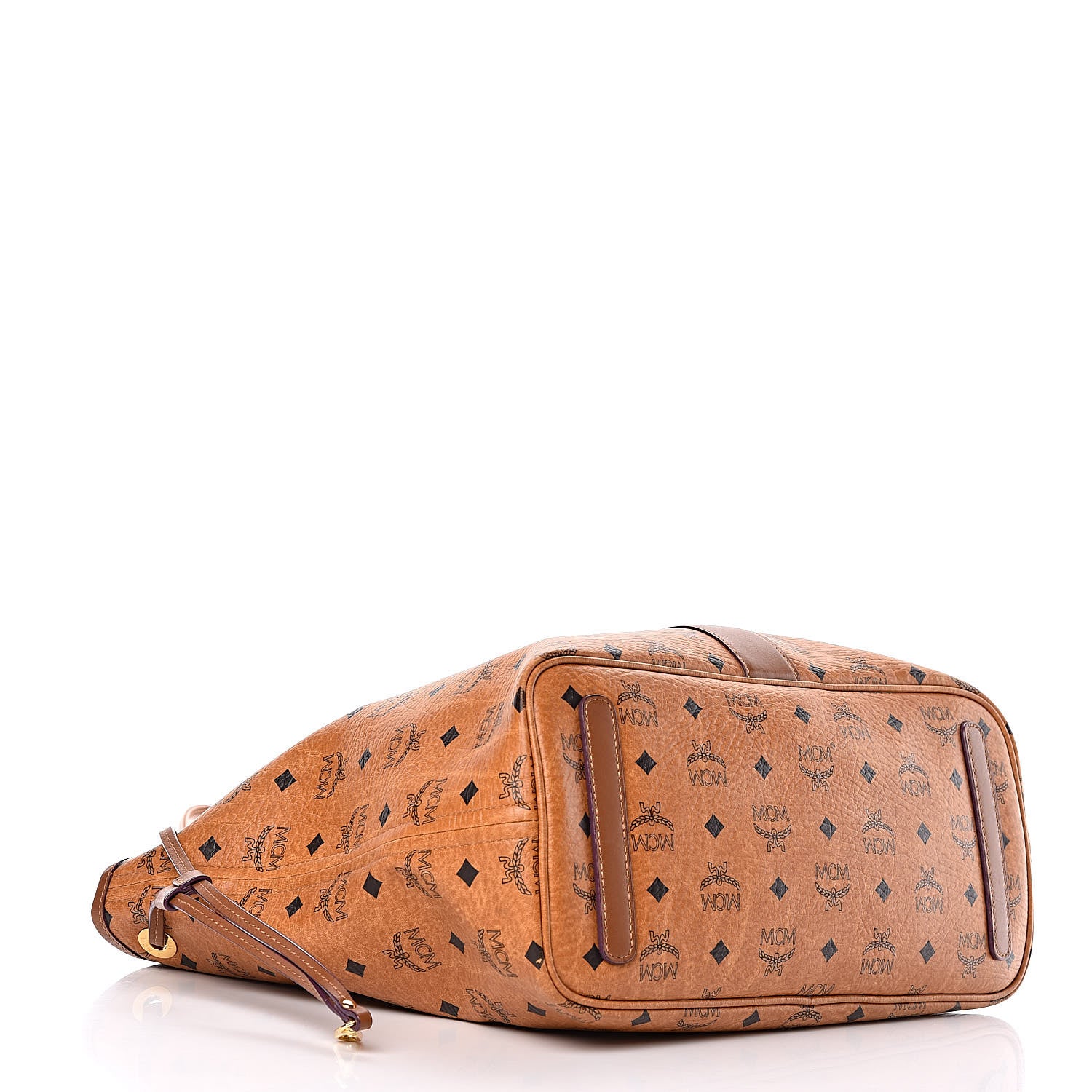 MCM Visetos Medium Liz Reversible Shopper Tote Cognac 7 of 15