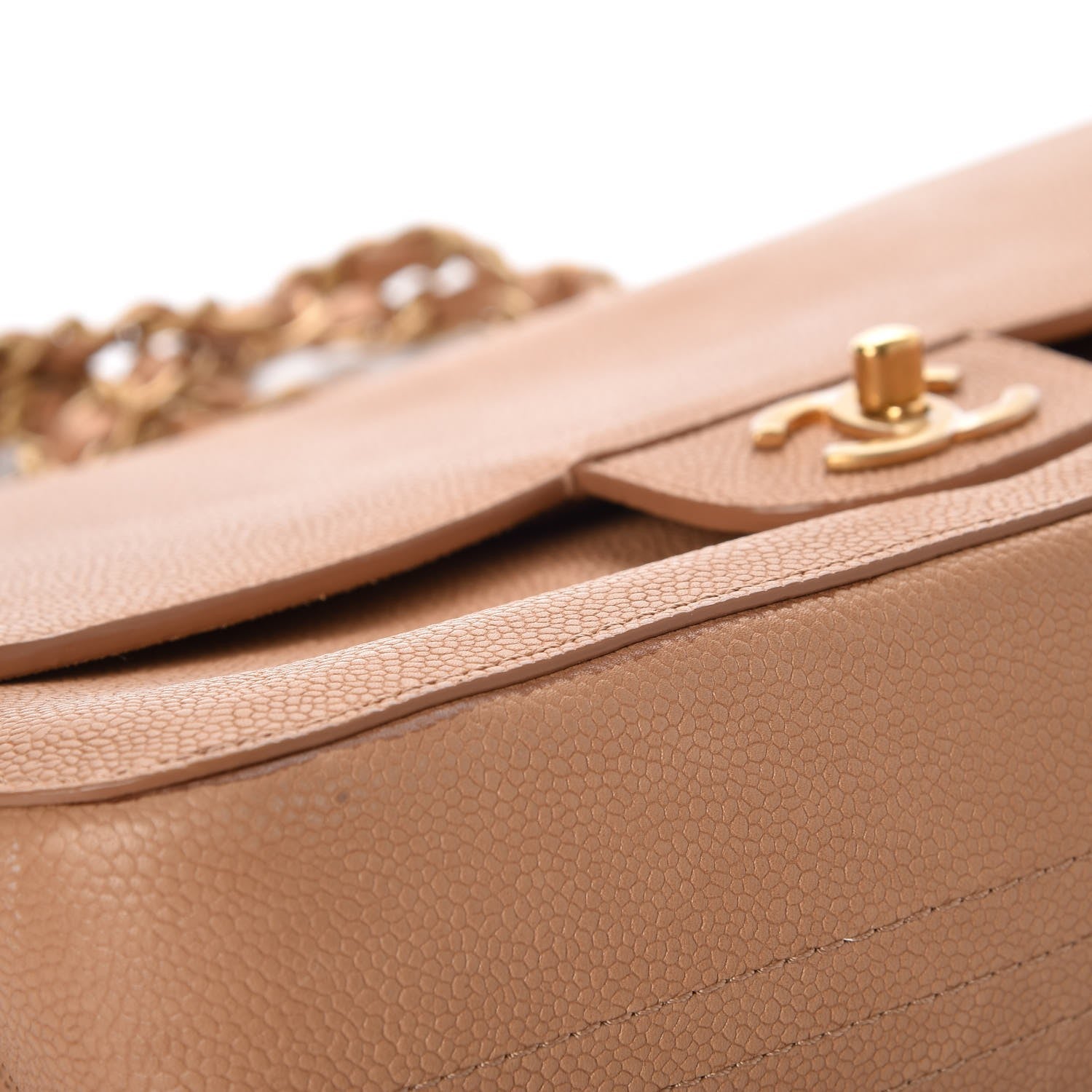 Chanel Grained Calfskin Jumbo Classic Pure Double Flap Beige 9 of 10