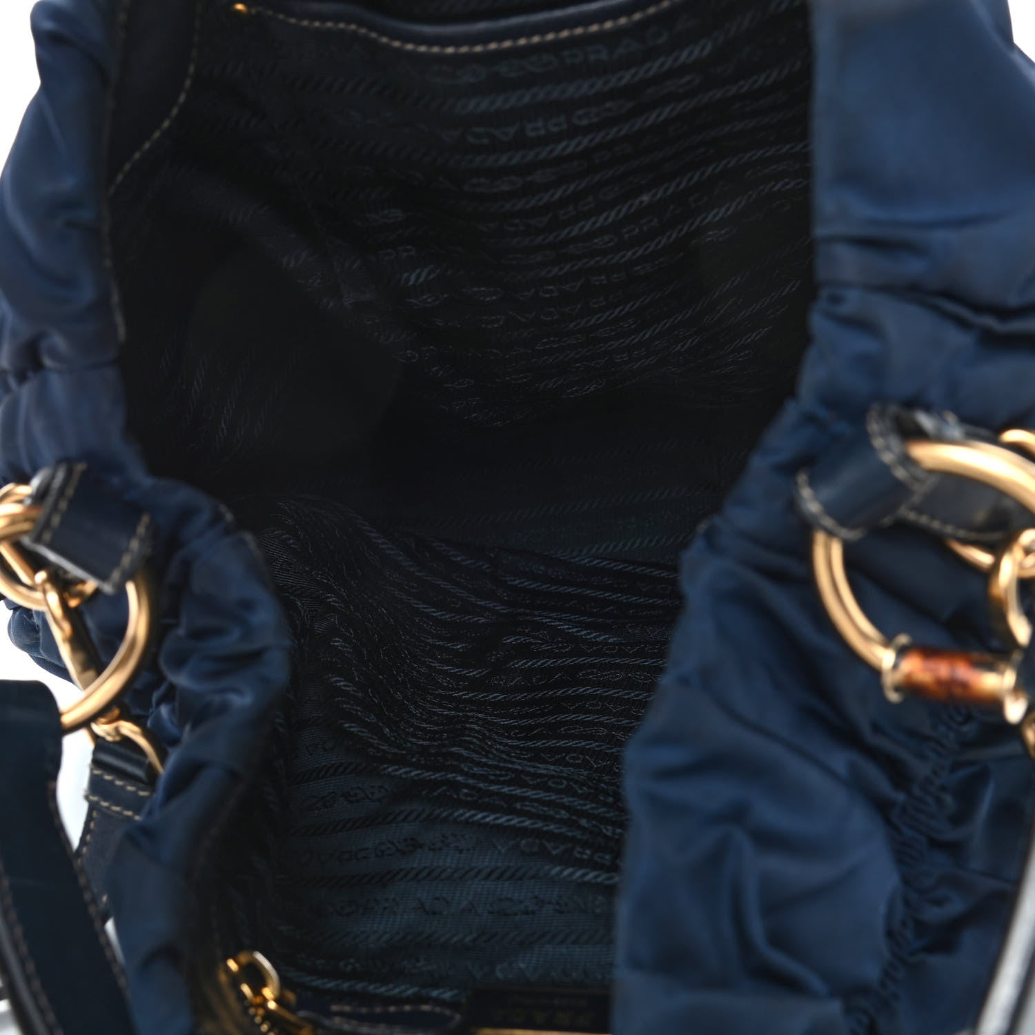 Prada Tessuto Nylon Gaufre Tote Blue 4 of 6