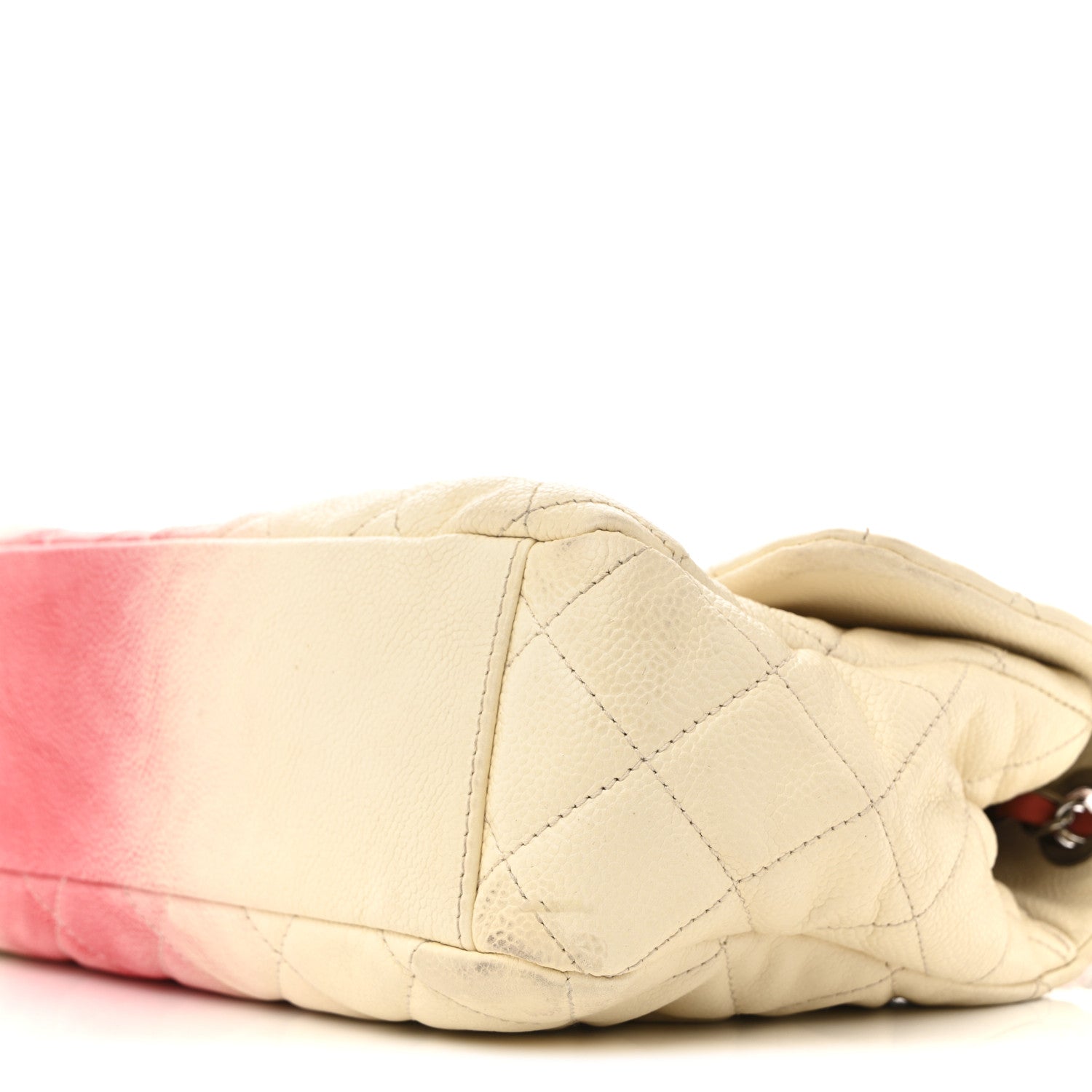 Chanel Caviar Quilted Ombre Jumbo Single Flap White Rose Pink 10 of 14
