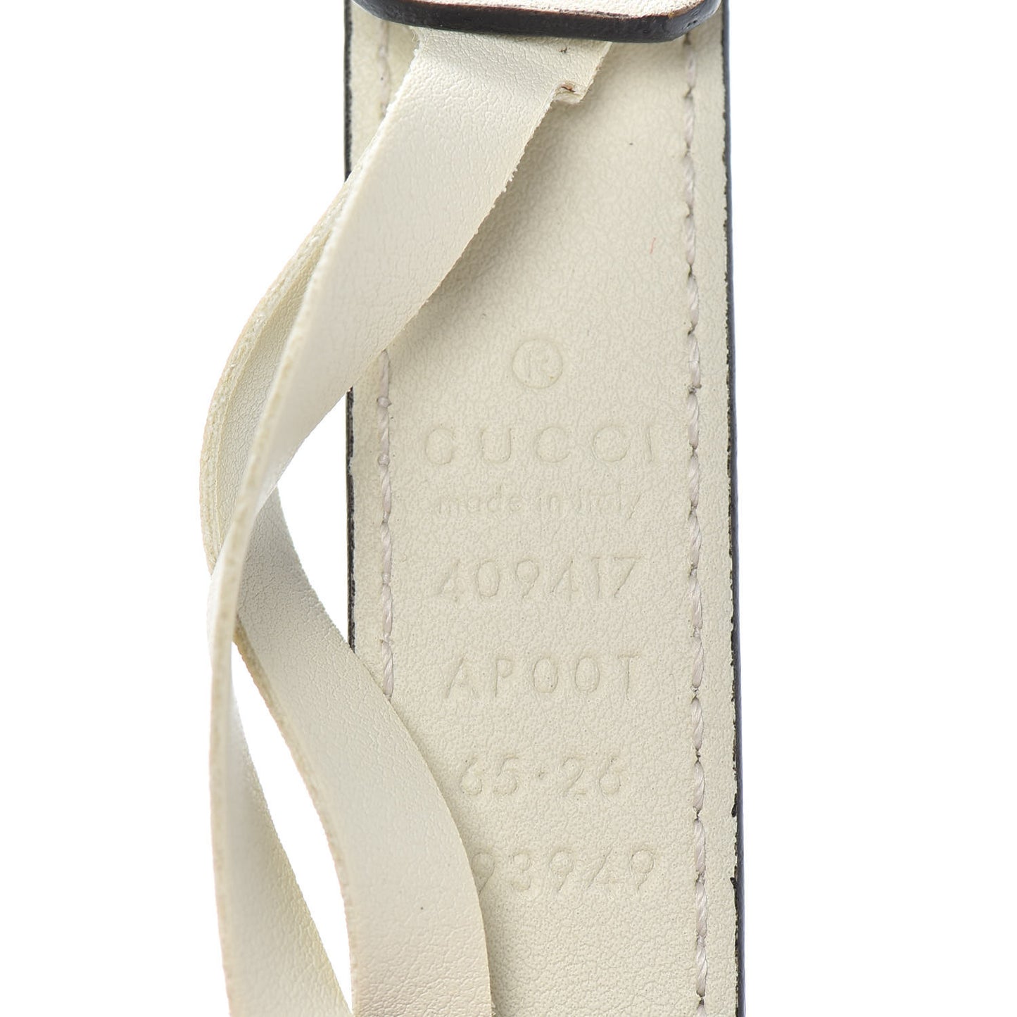 Calfskin Double G 20mm Belt 65 26 Mystic White