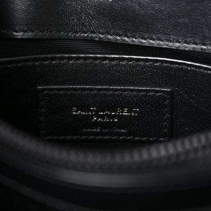 Saint Laurent Calfskin Y Quilted Monogram Small Loulou Chain Satchel Black 7 of 9