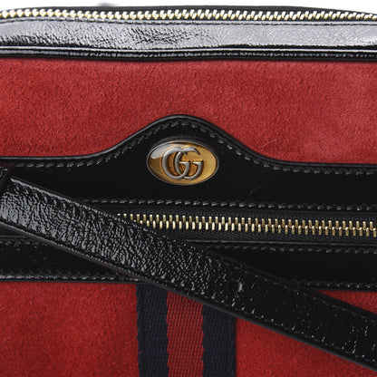 Gucci Suede Patent Web Mini Ophidia Shoulder Bag Red 10 of 11