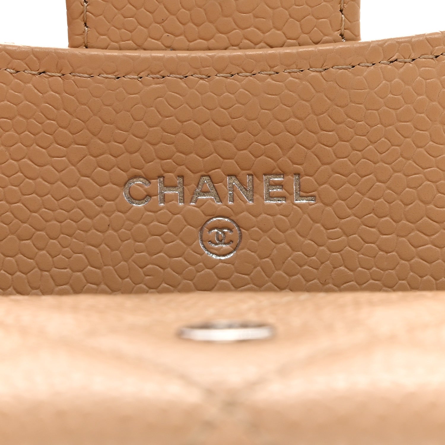 Chanel Caviar Quilted Flap Card Holder Wallet Beige 6 of 9