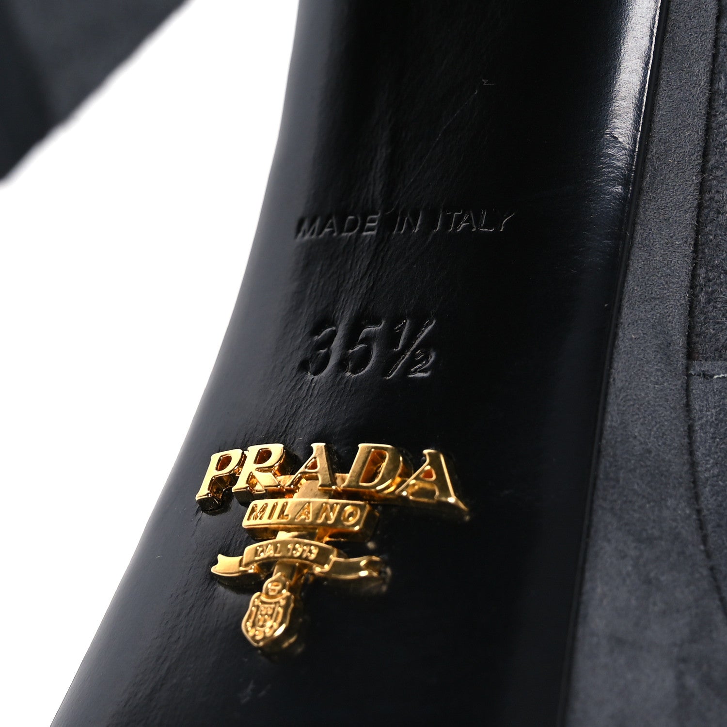 Prada Camoscio Donna Ankle Boots 35.5 Anthracite 8 of 10