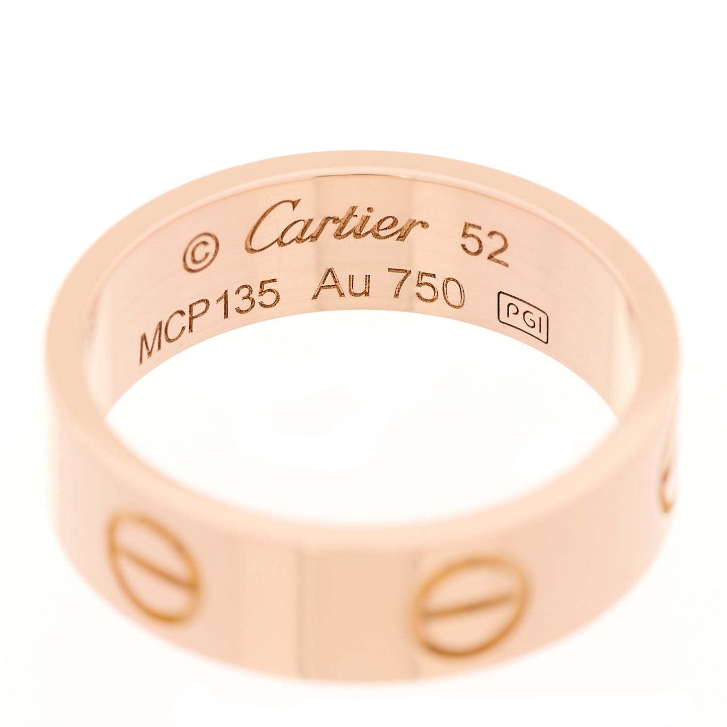 18K Pink Gold 5.5mm LOVE Ring 52 6