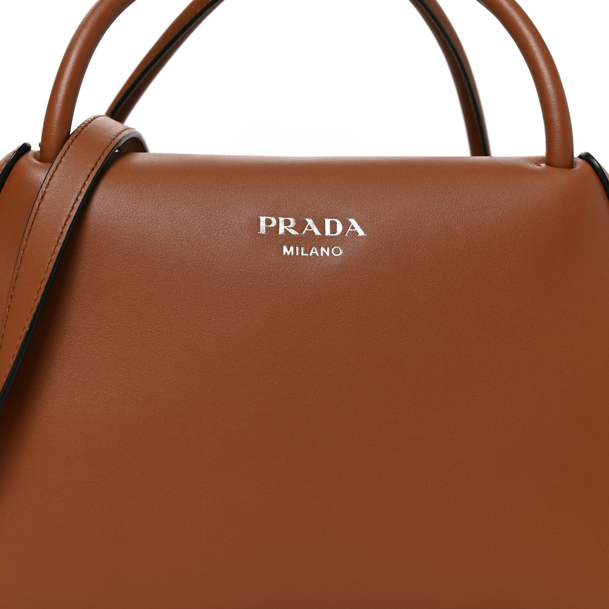 Prada Softy Calfskin Medium  Supernova Handbag Cognac 7 of 9