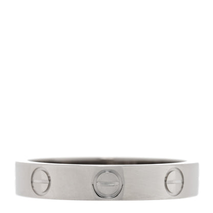 Cartier 18K White Gold 3.5mm LOVE Wedding Band Ring 52 6 3 of 4