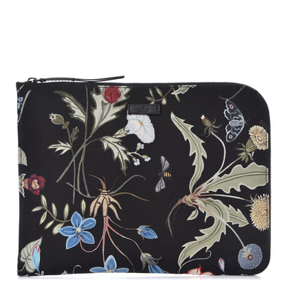 Gucci Canvas Flora Knight Travel Laptop Document Case Black 1 of 8