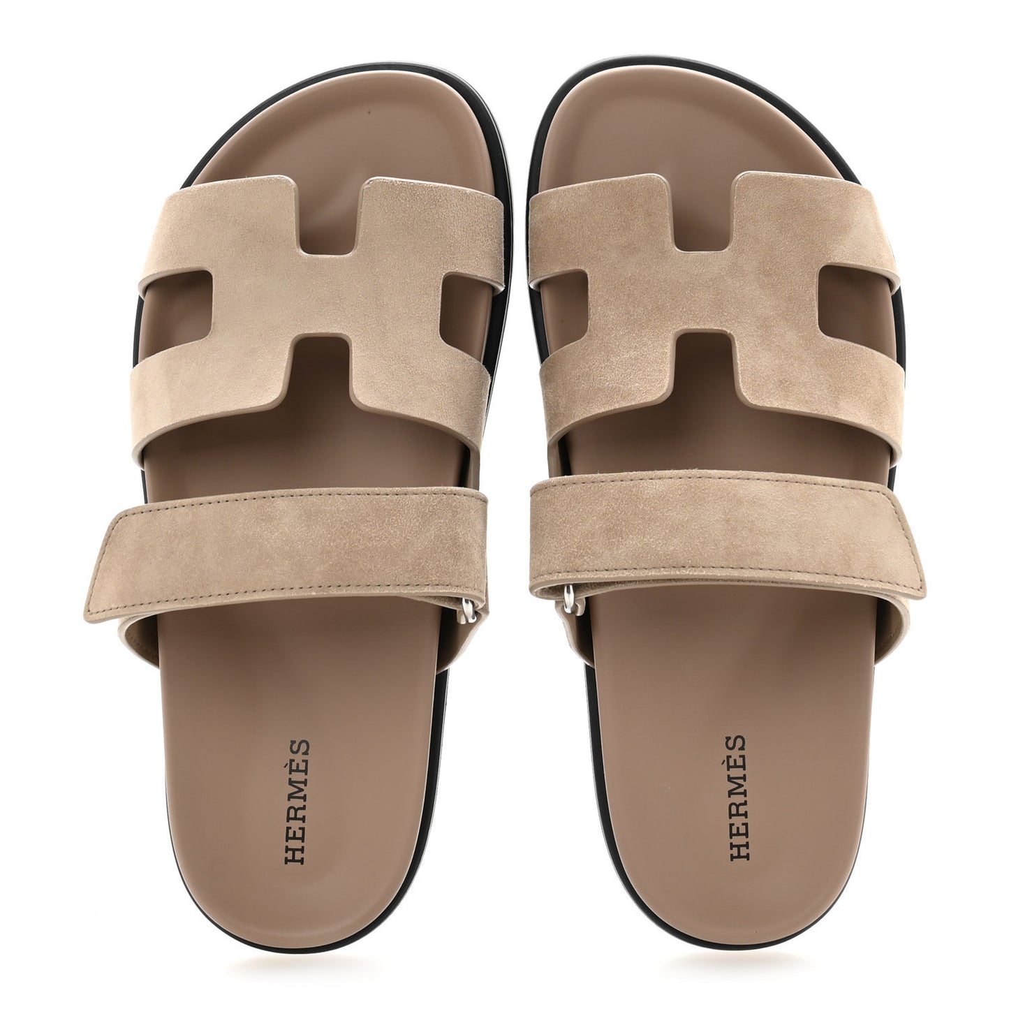 Suede Goatskin Womens Chypre Sandals 37.5 Beige Sable