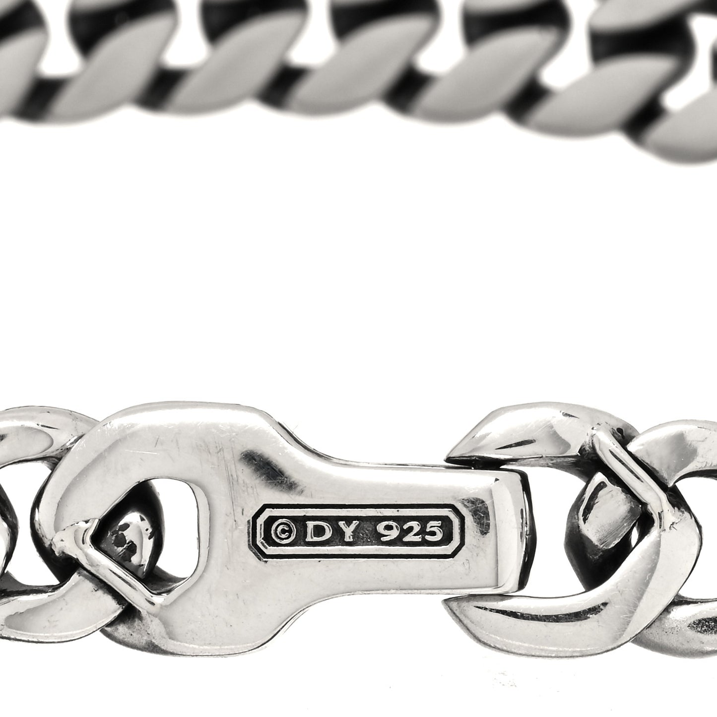 Sterling Silver 8mm Buckle Curb Chain Bracelet