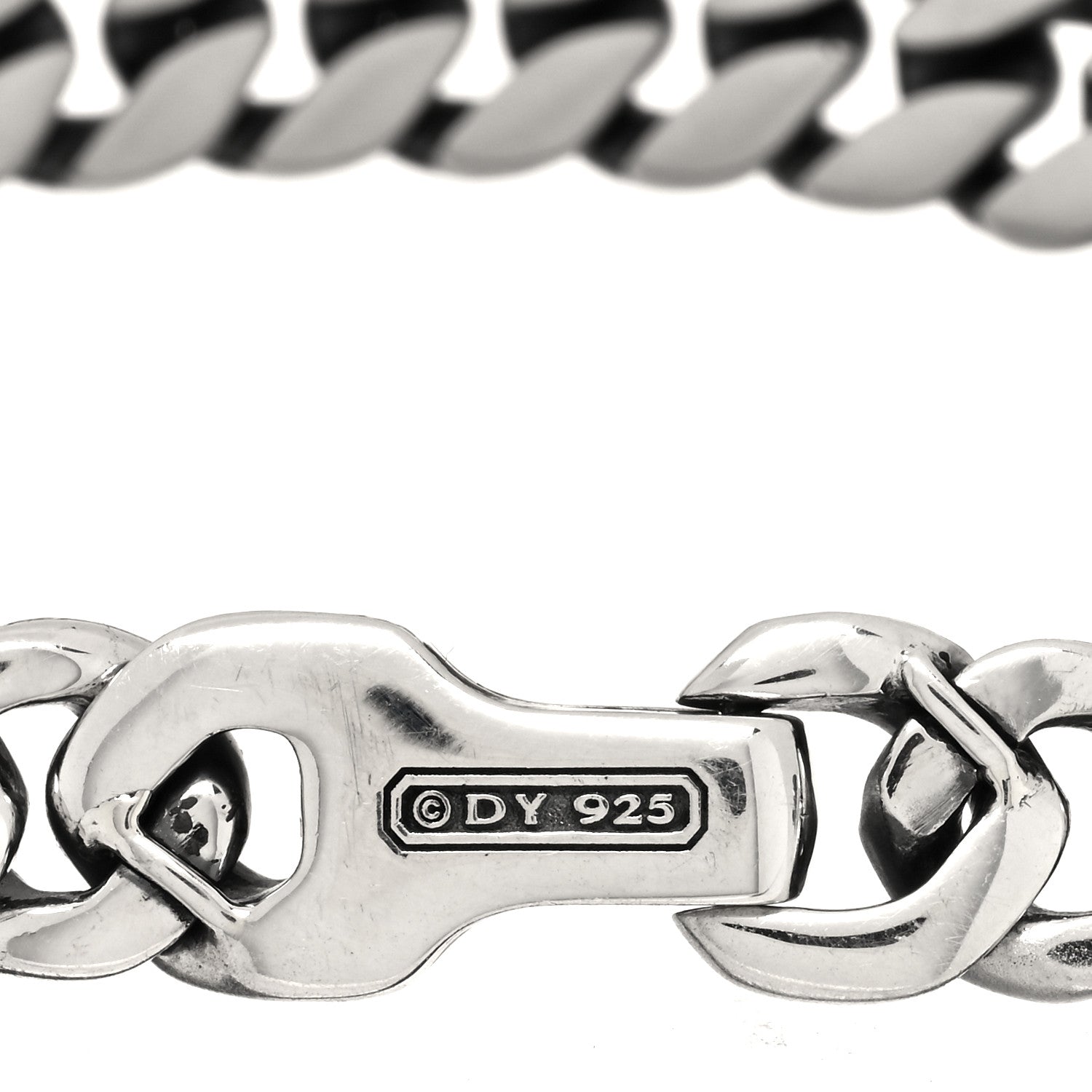 David Yurman Sterling Silver 8mm Buckle Curb Chain Bracelet 3 of 3