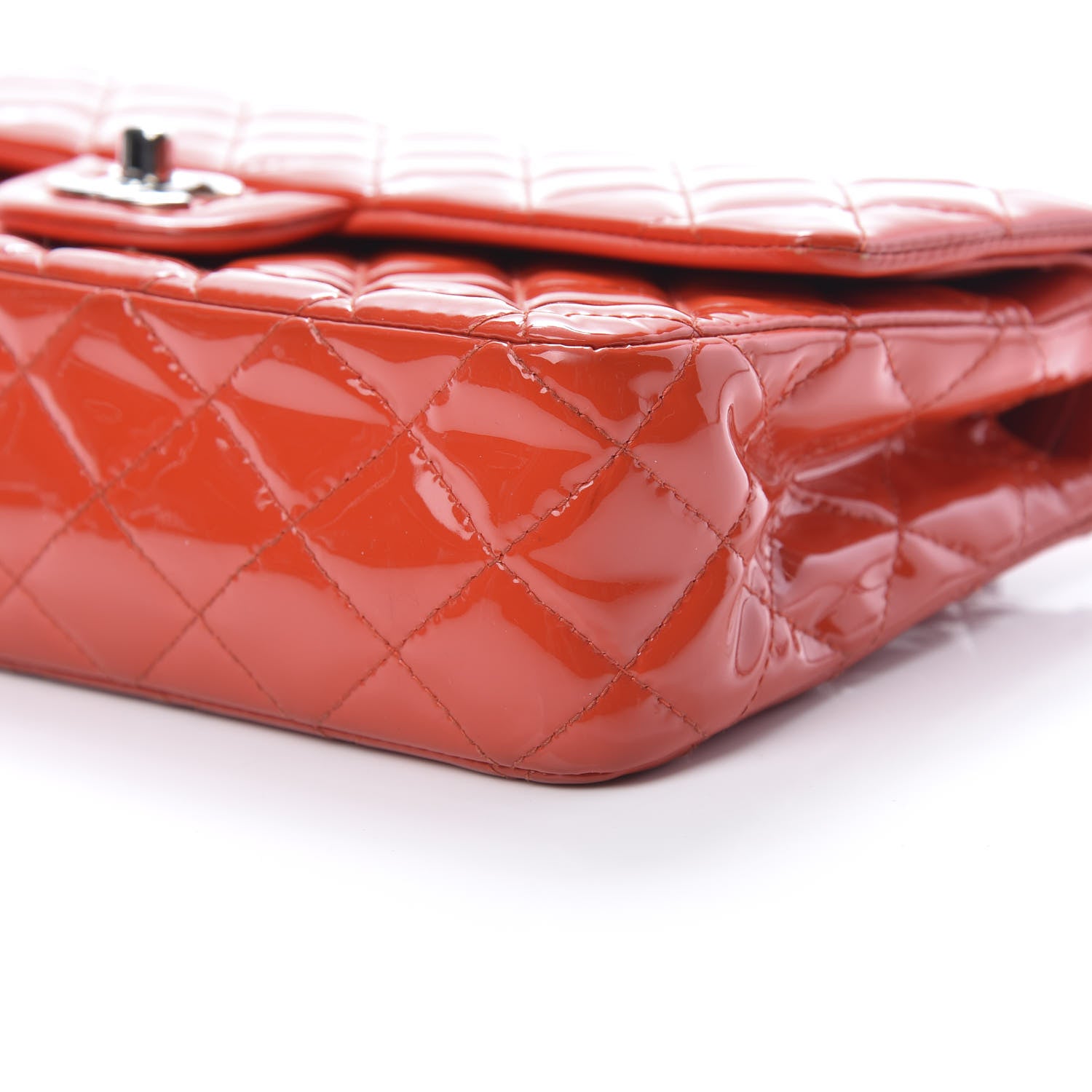 Chanel Patent Calfskin Quilted Medium Double Flap Red 10 of 15