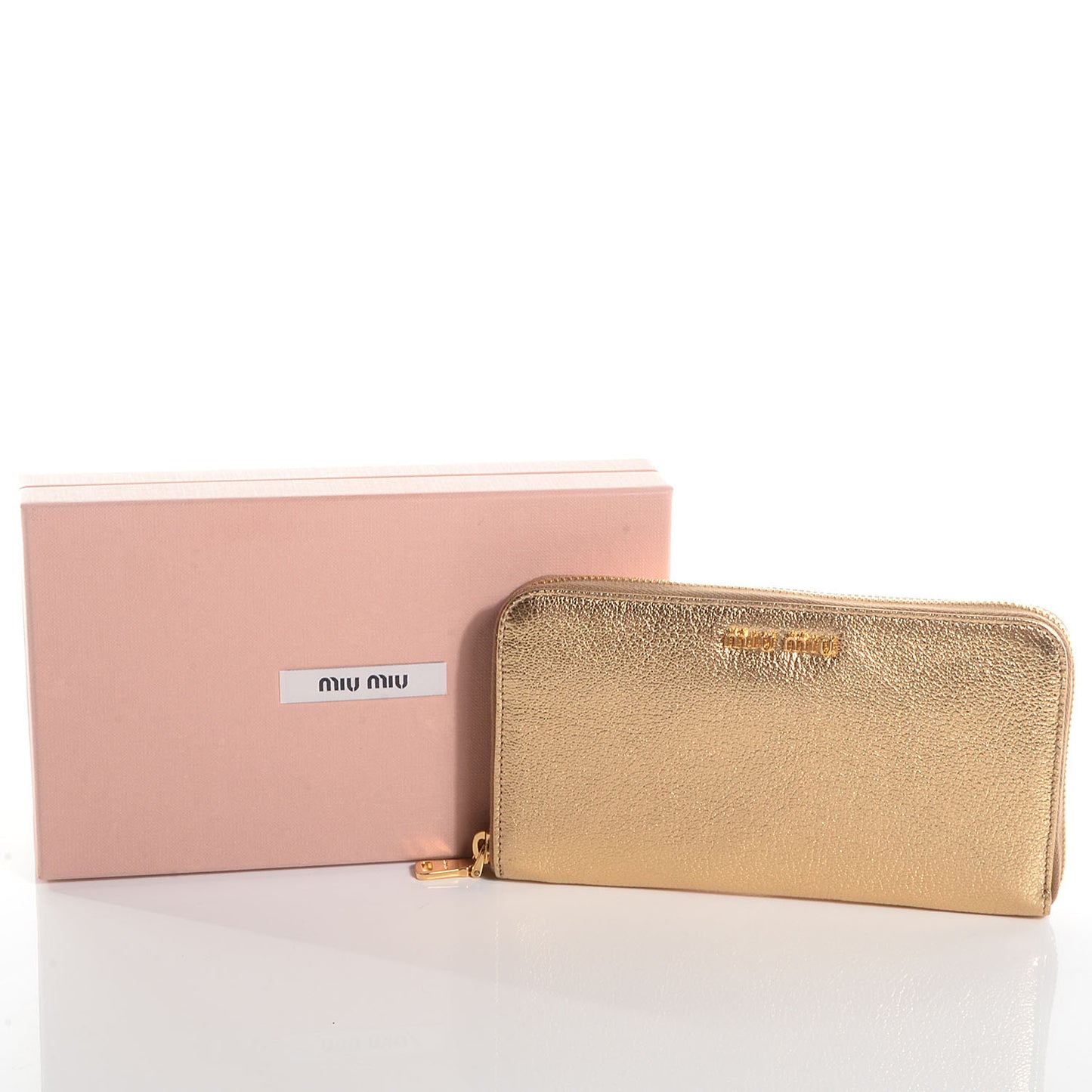 Goatskin Madras Zip Around Wallet Platinum