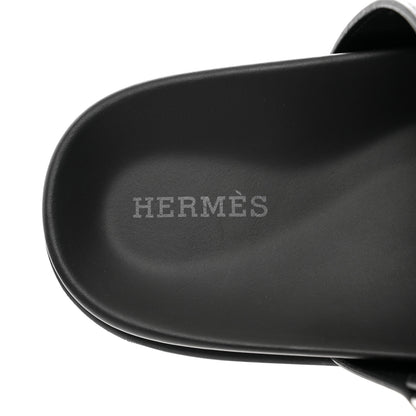 Hermes Calfskin Womens Chypre Sandals 37 Black 7 of 9
