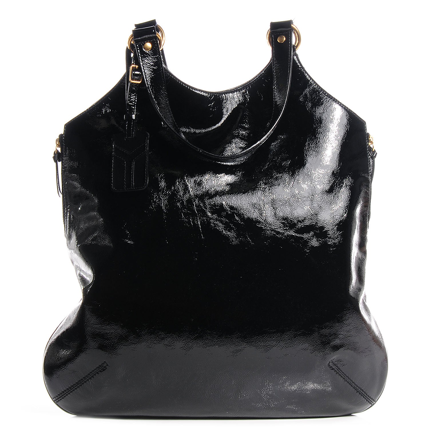Saint Laurent Patent Tribute Tote Black 1 of 7