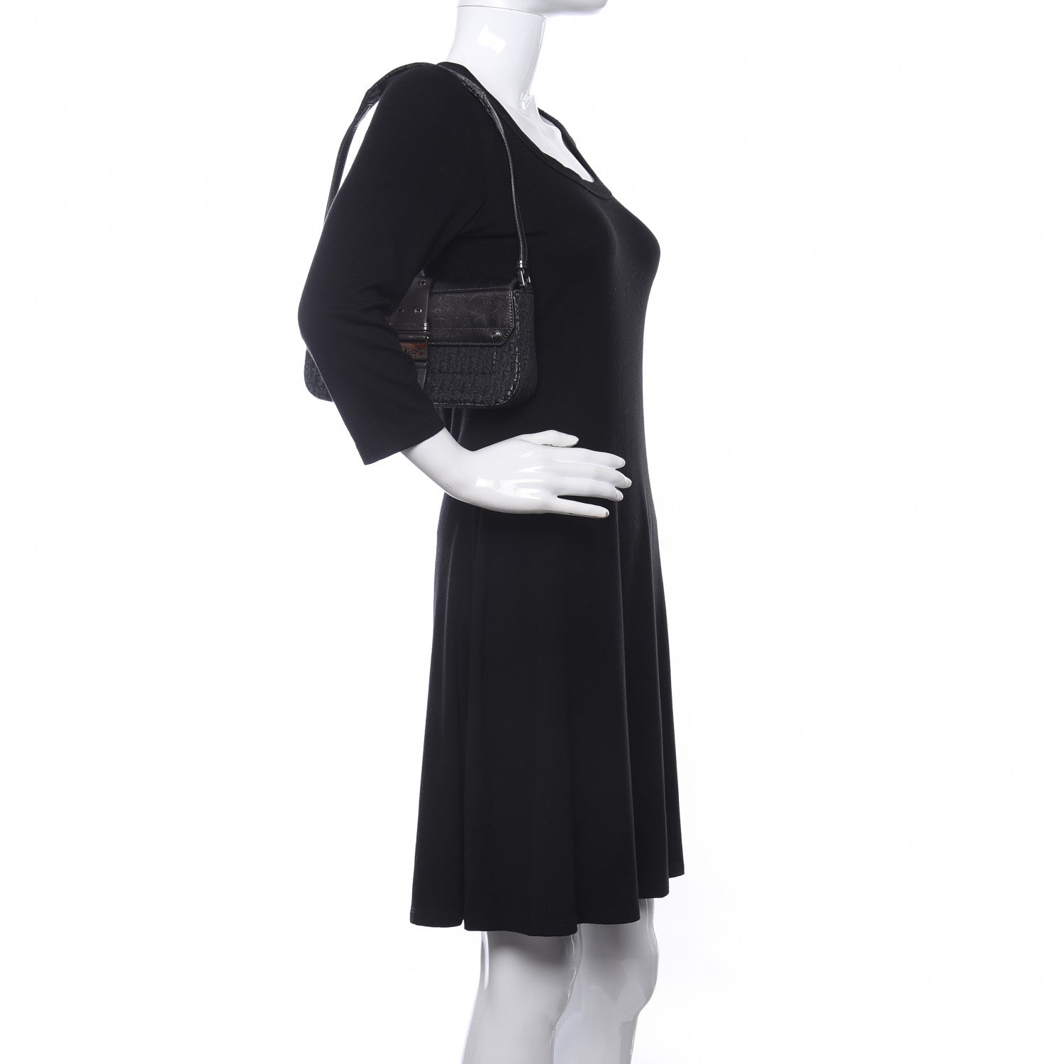 Christian Dior Metallic Monogram Street Chic Shoulder Bag Black 2 of 11