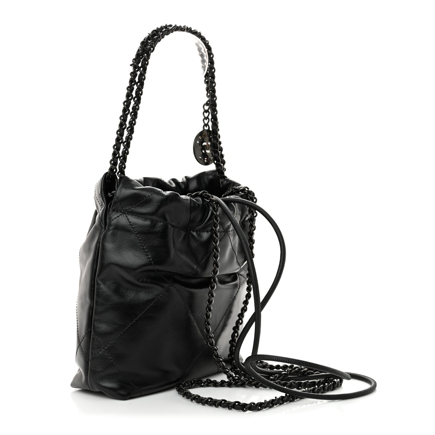 Chanel Shiny Calfskin Quilted Mini Chanel 22 So Black 3 of 11