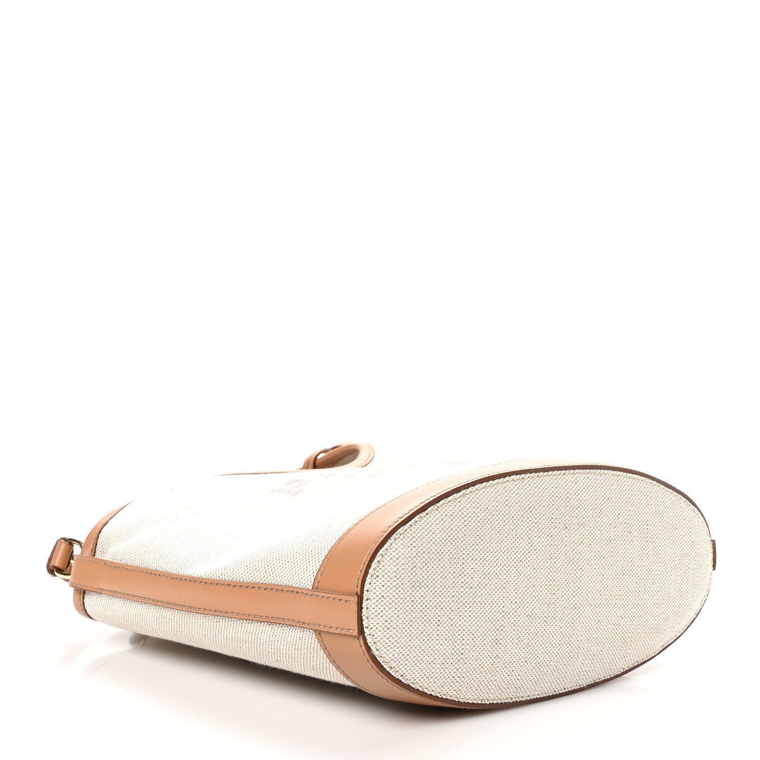 Prada Linen Vitello Mini Logo Buckle Bag Natural 4 of 9