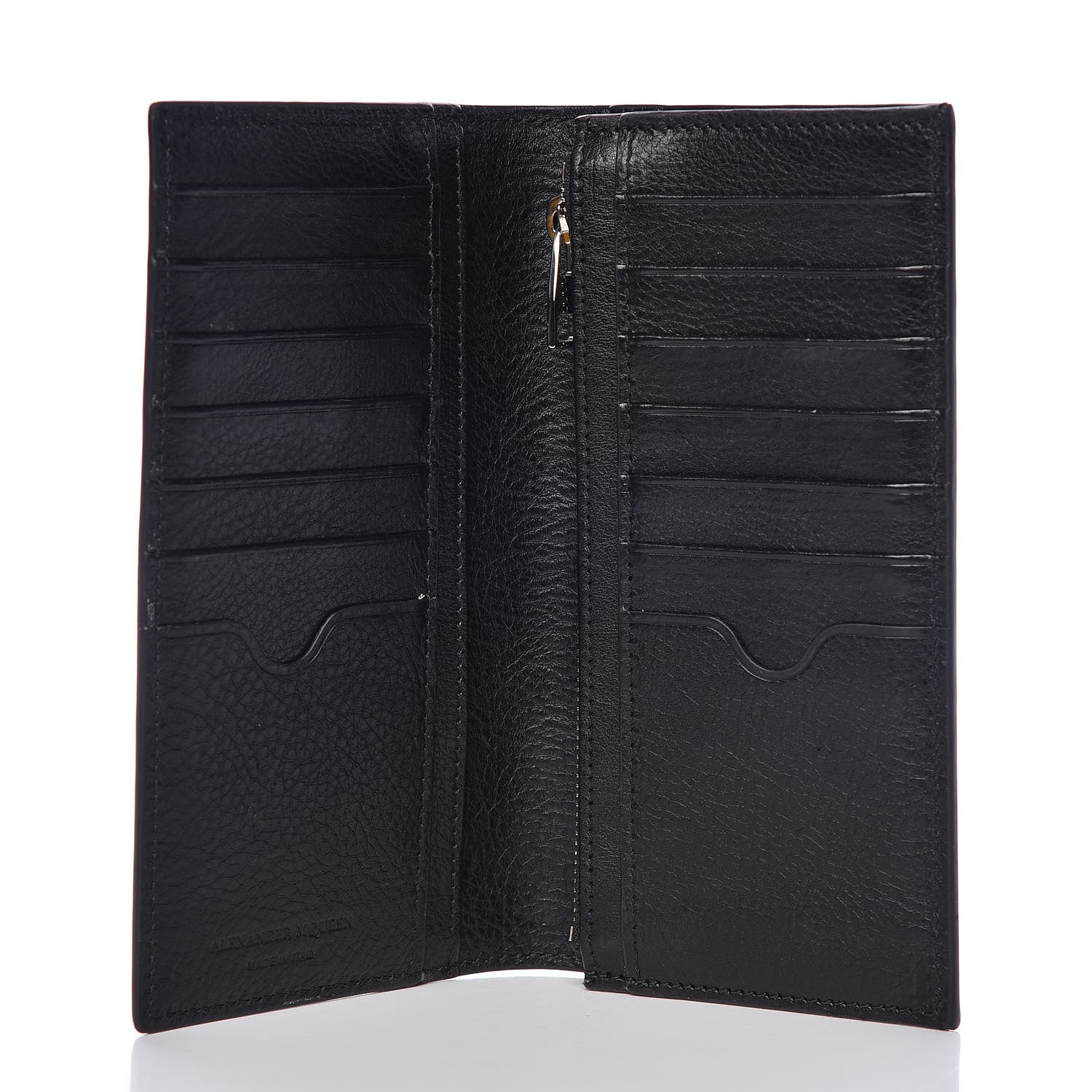 Alexander McQueen Calfskin Studded Folded Long Wallet Black 5 of 10
