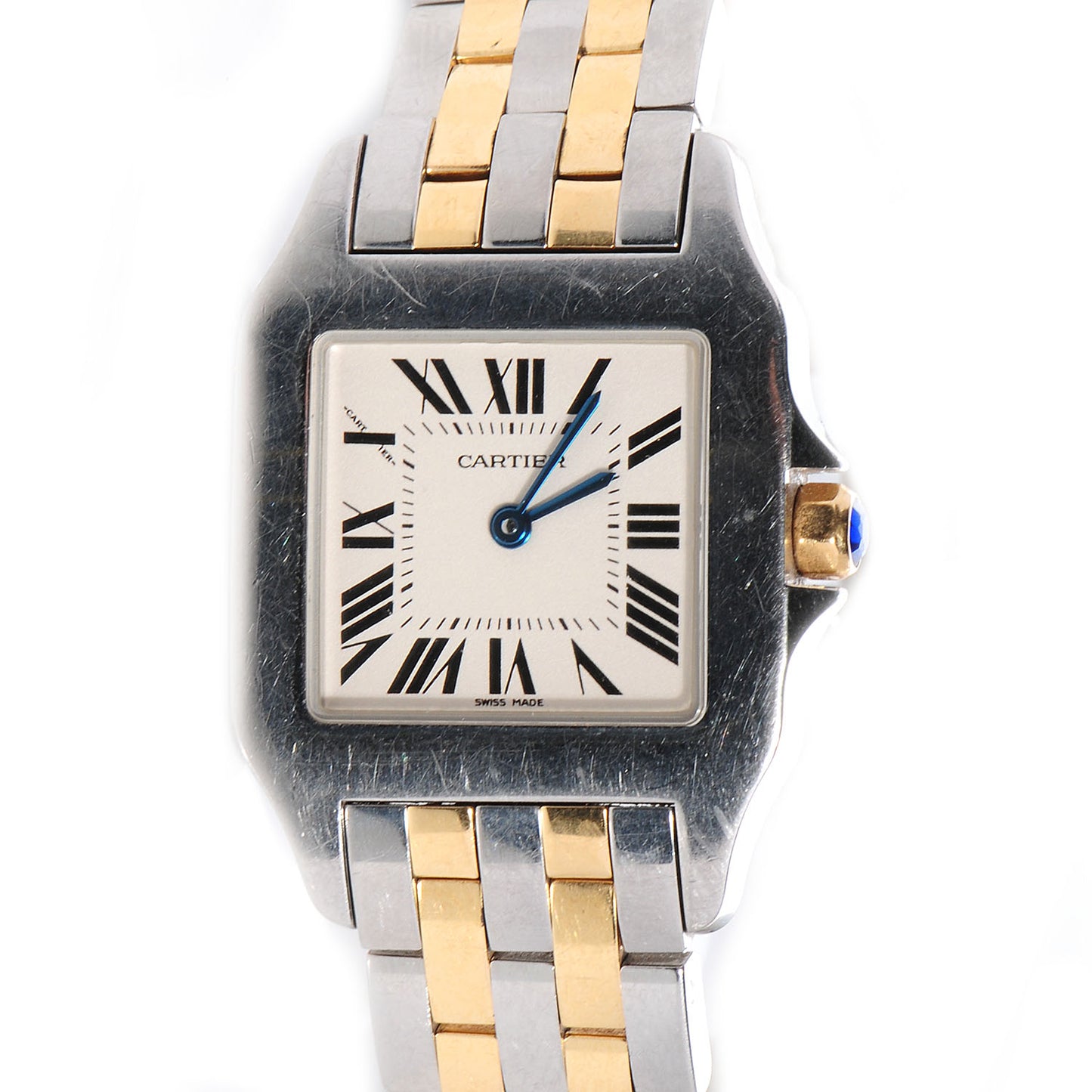 Stainless Steel 18K Yellow Gold 27mm Santos Demoiselle Quartz Watch