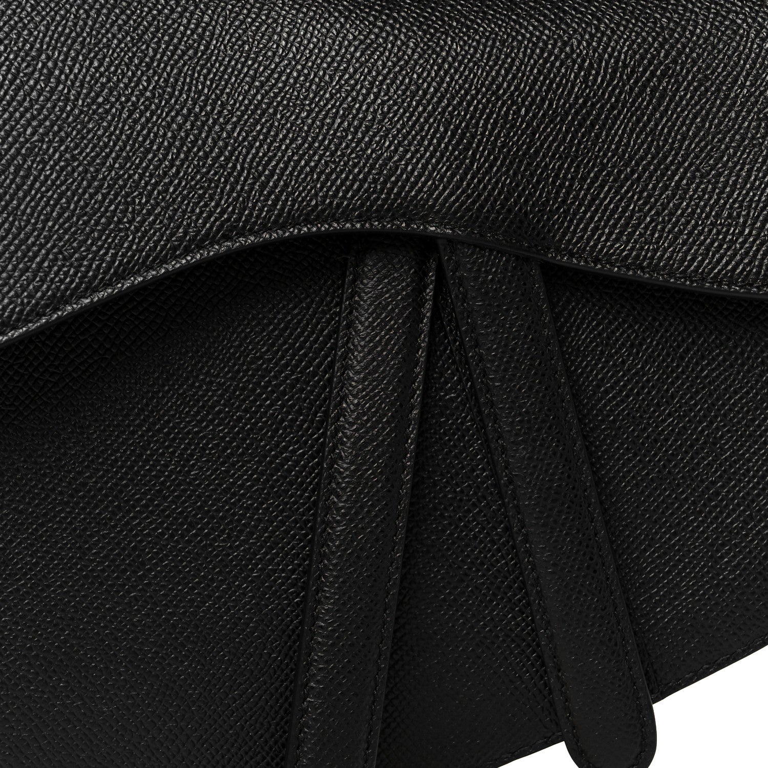 Christian Dior Grained Calfskin Saddle Bag Black 8 of 11