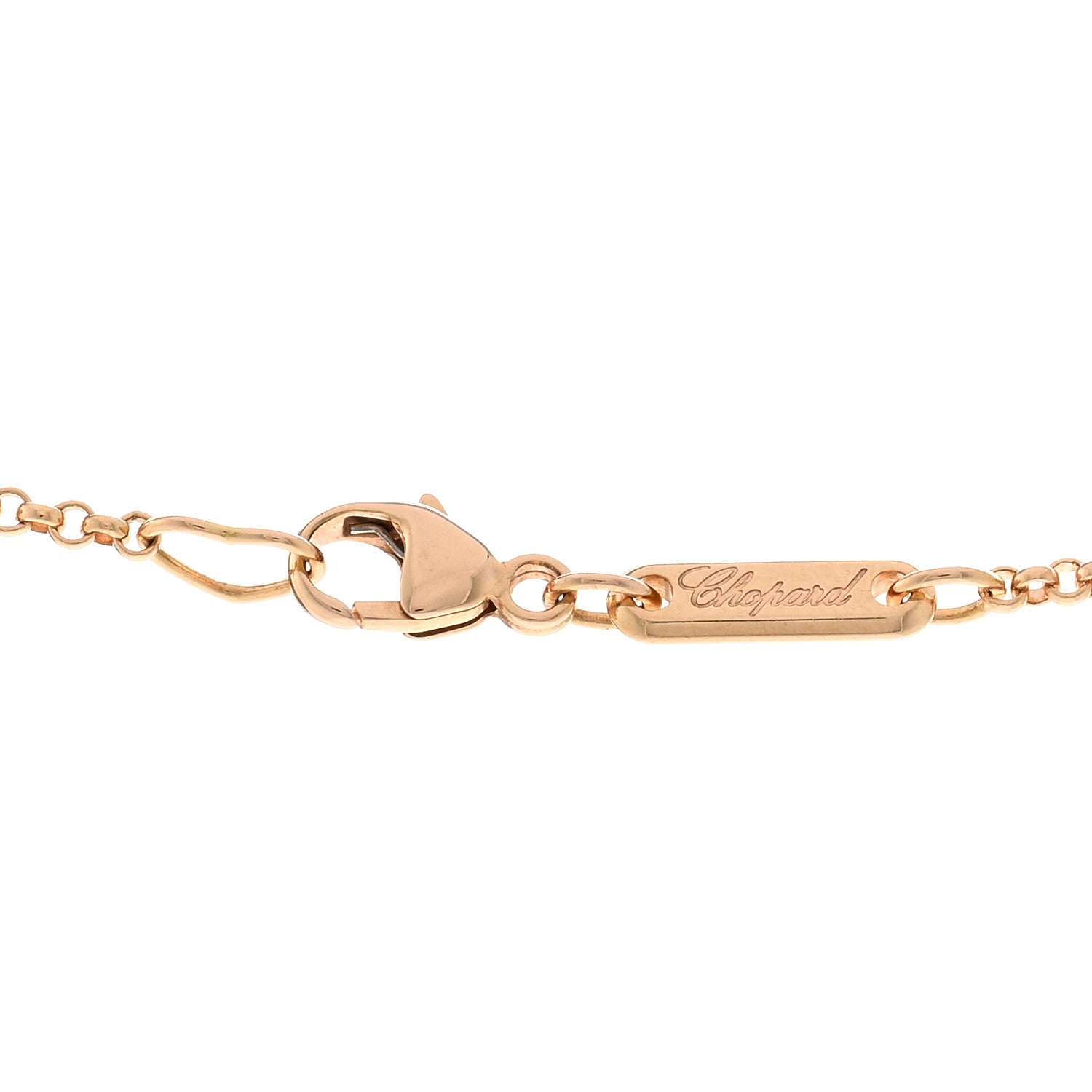 Chopard 18K Rose Gold Diamond Happy Hearts Pendant Necklace Red 4 of 4
