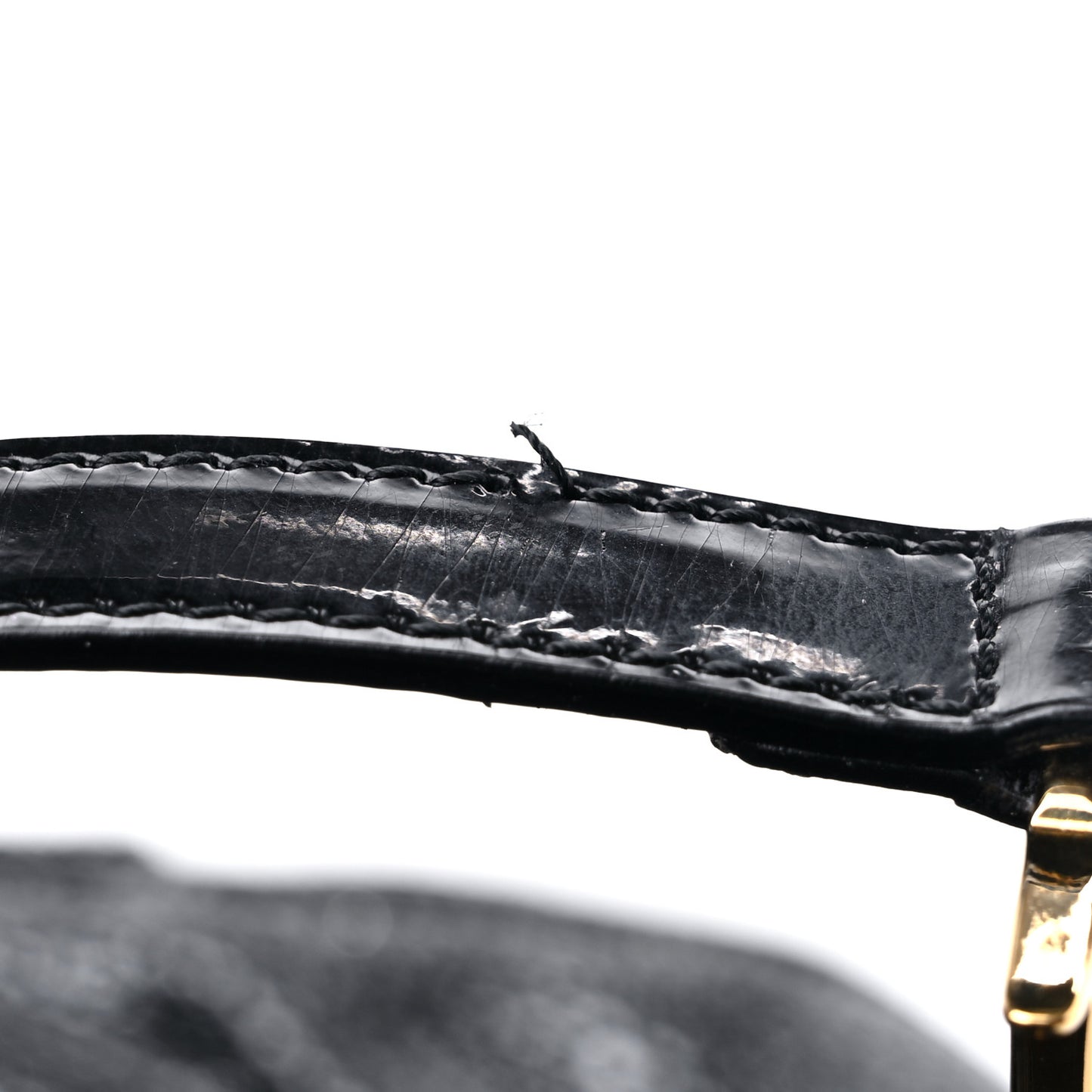 Calfskin Stingray Embossed Double Saddle Bag Black