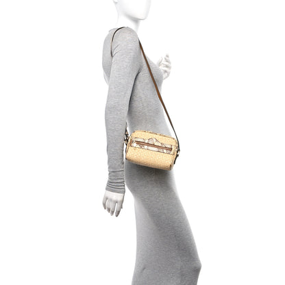 Gucci Raffia Elaphe Mini Ophidia Shoulder Bag Natural Cream Brown 2 of 10
