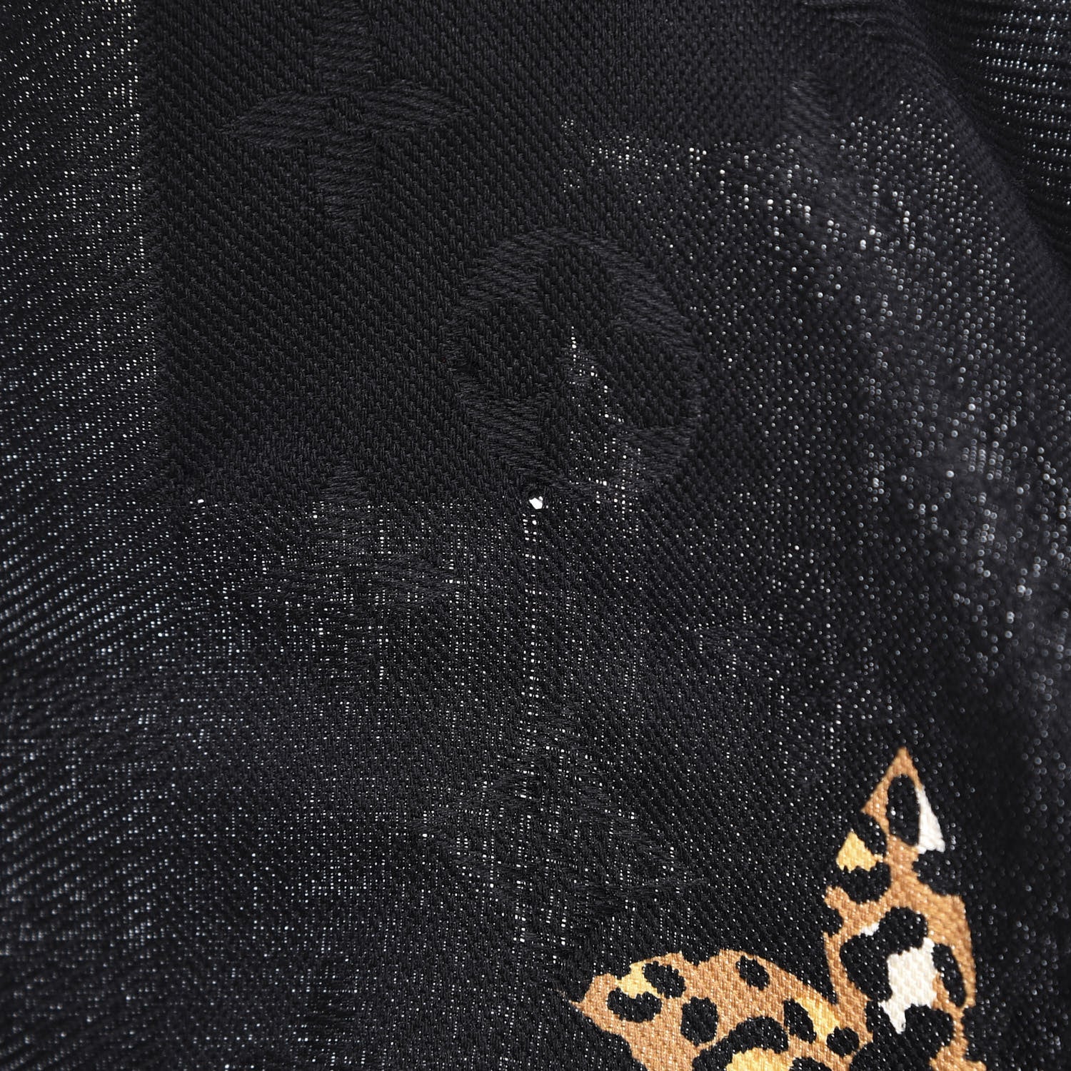 Louis Vuitton Wool Silk Monogram Giant Jungle Scarf Black 4 of 5