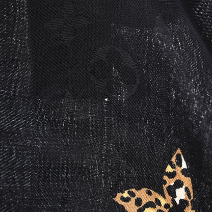 Louis Vuitton Wool Silk Monogram Giant Jungle Scarf Black 4 of 5