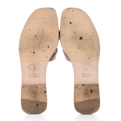 Hermes Box Calfskin Oran Sandals 38 Gold 5 of 15