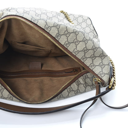 Gucci GG Supreme Monogram Large Linea A Hobo Light Brown 4 of 11